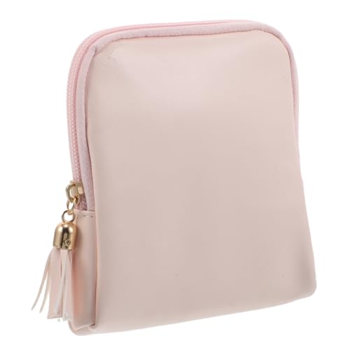 AKOOSY Mit Etui Für Kleine Taschenmünzen Damen Wechselgeld Lippenstift Tragbar Pu ​​Make Up Kosmetik Schmuck Fächer – Quastentasche Mit Reißverschluss Reisetasche Mit von AKOOSY