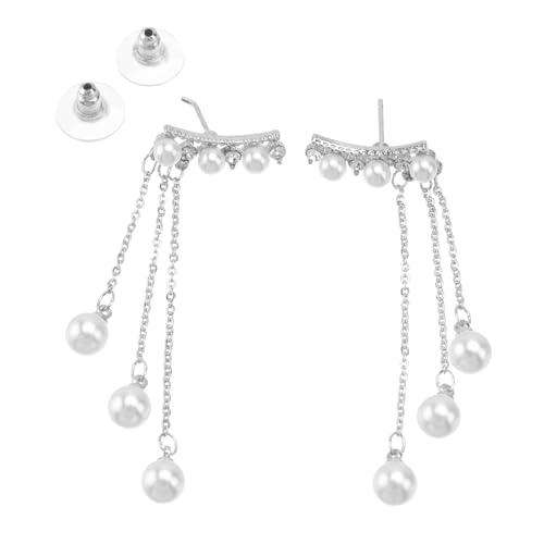 AKOOSY Modische Lange Quastenohrringe Silberstifte Retro Ohranhänger Damen Schmuck Chic Kreative Hängende Ohrstecker für Alltag und Besonderen Anlass von AKOOSY