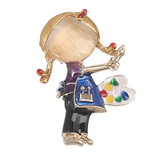 AKOOSY Modische Little Girl Brooch Pin aus Langlebiger Legierung Emaille Beschichtet als Stilvolle Damen Anstecknadel für Blusen Kleider Pullover und Besondere Anlässe Geeignet von AKOOSY