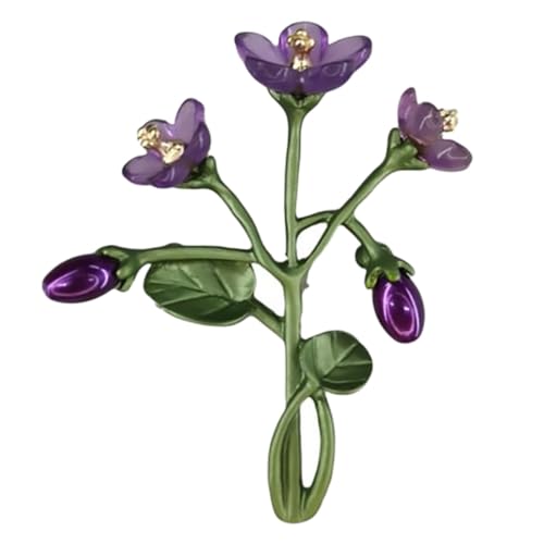 AKOOSY Modische Violette Blumenbrosche Damen Kleidung Corsage Schmuck Glänzende Anstecknadel Vielseitig Tragbar für Jacken Taschen Hüte Leichte Metallklammer Party und Alltag von AKOOSY