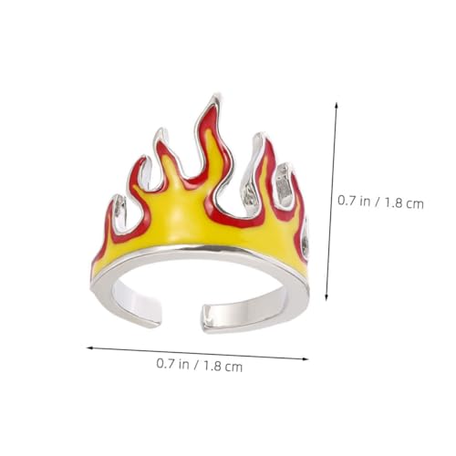 AKOOSY Modischer Offener Flammenring aus Hochwertigem Metall Verstellbarer Hip Hop Finger Schmuck für Herren und Damen Rost und Verschleißfest Langlebig und Komfortabel für Alltag und von AKOOSY