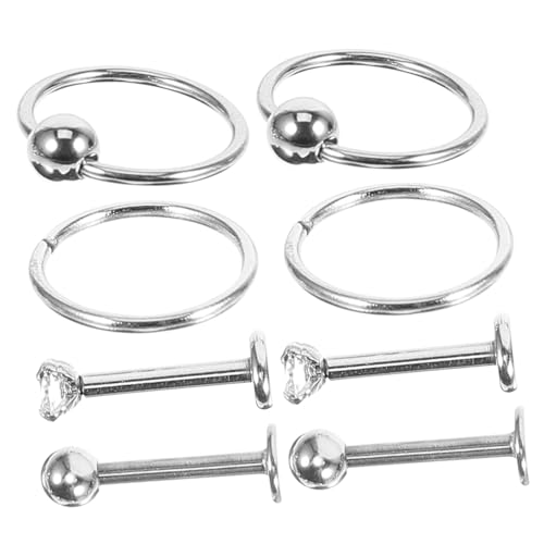 AKOOSY Nasenringe Silber Verstellbar Sicherer Halt Nasenschmuck Damen und Herren Vielseitig Tragbar für Alltag und Party von AKOOSY