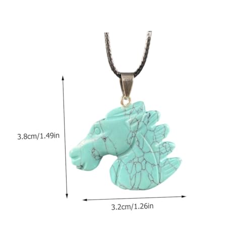 AKOOSY Natürlicher Stein Pferdekopf Anhänger Halskette Dekorativer Schmuckanhänger für Mädchen Pferdeliebhaber DIY Schmuck Zubehör Zufällige Farbe Zufällige Farbe von AKOOSY