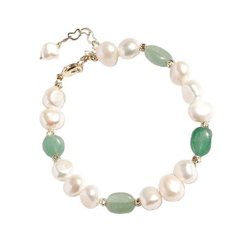 AKOOSY Natürliches Unregelmäßiges mit Grünem Aventurin Handgefertigtes Modisches Armband Eleganter Schmuck für Damen Geschenkidee für Freundin und Mutter Vielseitig für Alltag und von AKOOSY
