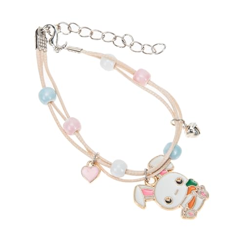 AKOOSY Niedliches Cartoon Armband mit Kleinem Hasen Anhänger für Mädchen Teenager Freundschaftsschmuck Verstellbar und Modisch für Alltag und Party von AKOOSY