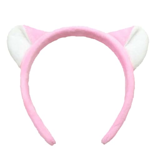 AKOOSY Niedliches Katzenohren Haarband Stirnband mit Tierohren Design für Party Cosplay und Festliche Auftritte Leichtes Formstabiles Accessoire in Rosa für Damen und Mädchen von AKOOSY