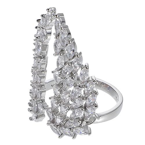 AKOOSY Offener Damen Ring mit Funkelnden Zirkonia Verstellbarer Engelsflügel Schmuck Modisches Accessoire für Partys Alltag Hochzeit und Festliche Anlässe von AKOOSY