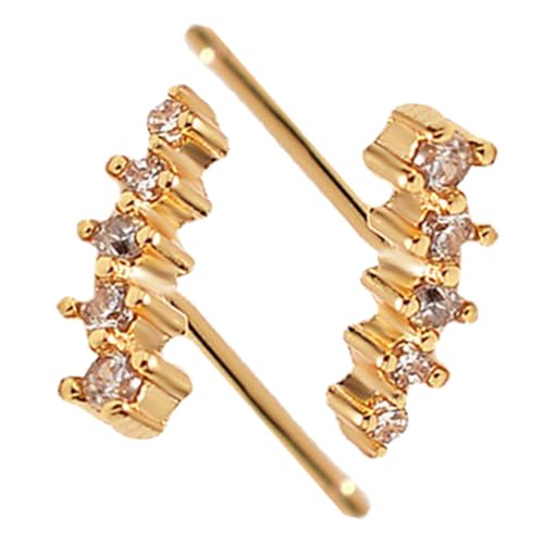 AKOOSY Ohrstecker Damen Ohrschmuck mit Funkelnden Strasssteinen Kleine Goldfarbene Ohrringe Ohrdekoration für Alltag Party Hochzeit und AKOOSY Ohrstecker Damen Ohrschmuck mit Funkelnden Strasssteinen Kleine Goldfarbene Ohrringe Ohrdekoration für Alltag Party Hochzeit und von AKOOSY