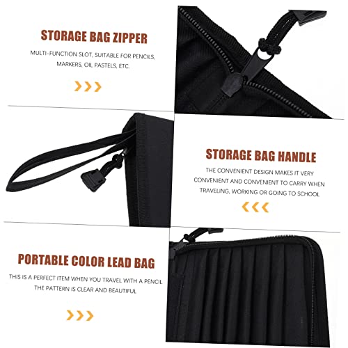 AKOOSY Oxford Pinseltasche mit Fächern und Zwei Großen Einschüben Reißverschließbares Malpinsel Etui für Schüler Großer Stift Organizer Praktische Zeichenstifte Aufbewahrungstasche von AKOOSY