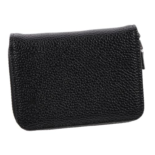 AKOOSY PU Geldbörse Damen Form Doppelter Reißverschluss Multifunktionales Kartenetui Schwarz Kompakte Langlebige Clutch für Kreditkarten Münzen und Bargeld für Alltag und von AKOOSY