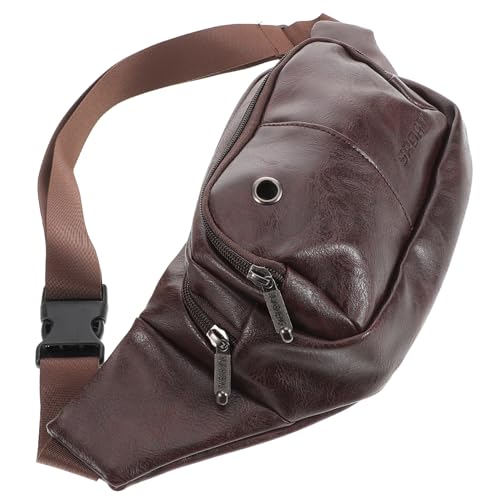 AKOOSY PU Gürteltasche Damen Herren wasserdichte Hüfttasche mit Großer Speicherkapazität für Sport Reisen Modisches Design Hellbraun für Essentials AKOOSY PU Gürteltasche Damen Herren wasserdichte Hüfttasche mit Großer Speicherkapazität für Sport Reisen Modisches Design Hellbraun für Essentials von AKOOSY