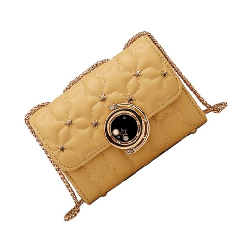 AKOOSY PU Umhängetasche Damen Modische Crossbody Bag mit Stern muster Langlebige Schultertasche aus Hochwertigem PU Trendige Kleine Tasche für Alltag und Party Gelb von AKOOSY