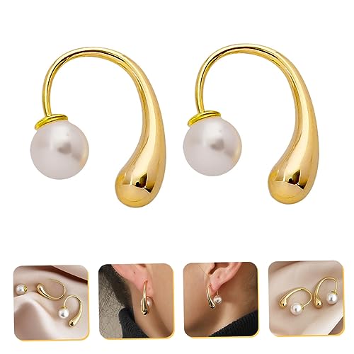 AKOOSY Perlen Ohrstecker Gold Damen Ohrschmuck Elegant Korrosionsbeständig Modisch Alltagsschmuck Geschenkidee von AKOOSY
