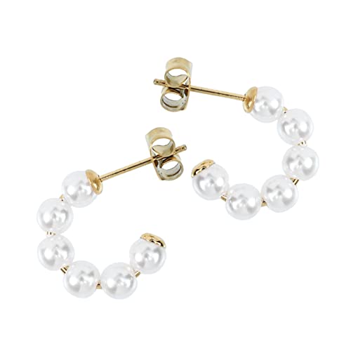 AKOOSY Perlen Ohrstecker für Damen Stilvolle Runde Ohrringe Kunstperlen Modisches Accessoire für Vielseitig Kombinierbar mit Kleidung von AKOOSY