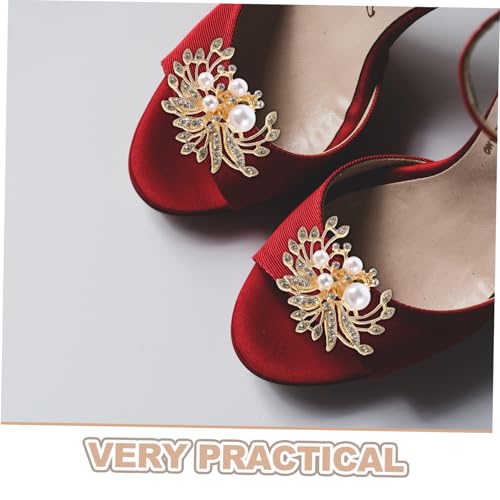 AKOOSY Perlen Schuhschnalle mit Strasssteinen Abnehmbare Dekorative Schuhclips für High Heels Schuhschnallen für Hochzeit Party und Brautschuhe von AKOOSY