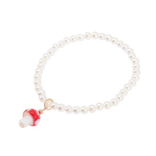 AKOOSY Perlenarmband Damen Sommer Elastisch Perlen Armband mit Pilz Charm Hochwertiger Modeschmuck für Hochzeit Brautparty Prom und Strand Hautfreundlich Langlebig von AKOOSY
