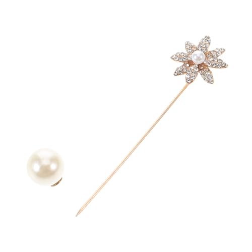 AKOOSY Perlenbrosche Anstecknadel mit Funkelnden Strasssteinen Langlebige Legierung Vielseitig für Anzug Schal Mantel Blumenbrosche für Damen und Herren bei Besonderen Anlässen von AKOOSY
