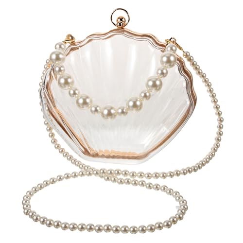 AKOOSY Perlenschmuck Damen Shell Bag Acryl Transparent Vielseitige Crossbody Umhängetasche mit Perlenkette Elegante Handtasche für Party Arbeit und Alltag Leicht zu Reinigen Modisches AKOOSY Perlenschmuck Damen Shell Bag Acryl Transparent Vielseitige Crossbody Umhängetasche mit Perlenkette Elegante Handtasche für Party Arbeit und Alltag Leicht zu Reinigen Modisches von AKOOSY