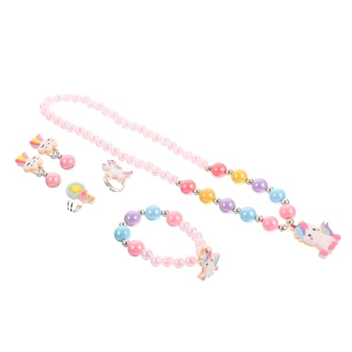 AKOOSY Perlenschmuck Set Einhorn Schmuck Set mit Halskette Armband für Mädchen und Hautfreundlich Geeignet für Alltag und Party von AKOOSY