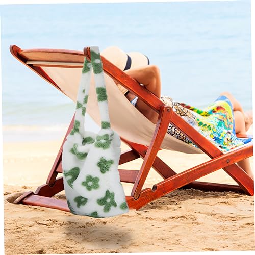 AKOOSY Plusch Handtasche Pelzige Tasche Für Damen Kreative Umhängetasche Mit Blumenform Weicher Plüschstoff Großes Fassungsvermögen Für Täglichen Gebrauch von AKOOSY
