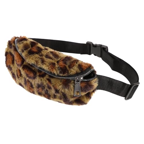 AKOOSY Plüsch Leopard Muster Hüfttasche Gürteltasche mit Reißverschluss Sicherer Mini Waist Bag für Mädchen Alltag Outdoor Geschenk Zufällige Farbe Zufällige Farbe von AKOOSY