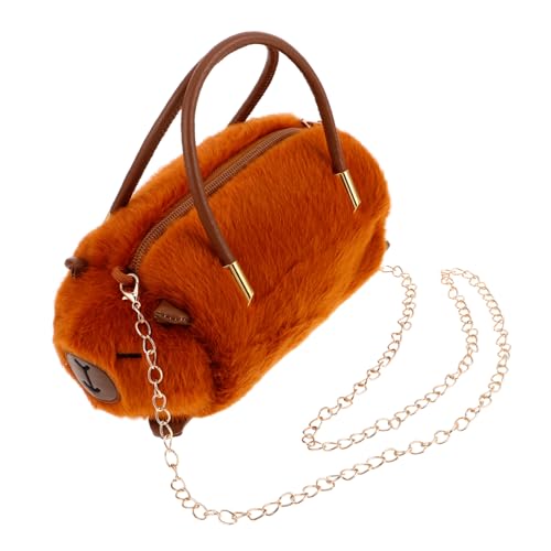 AKOOSY Plüsch Schultertasche mit Kettenriemen Niedliche Tier Umhängetasche für Damen Weiche Tragbare Kuscheltier Tasche Vielseitig als Geldbörse Schlüsselhalter Gemütlich und Modisch von AKOOSY