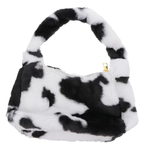 AKOOSY Plüsch Umhängetasche Damen Schultertasche mit Reißverschluss Flauschige Handtasche für Herbst Winter Alltag Party Zufällige Farbe Zufällige Farbe von AKOOSY