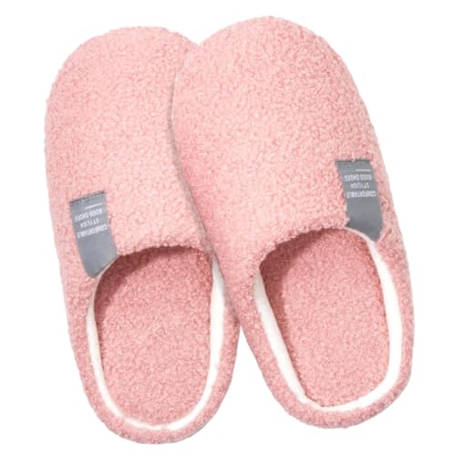 AKOOSY Plüsch Winter Hausschuhe Damen Weiche Baumwollpantoffeln Wärmend Rutschfeste Sohle Leicht Innenbereich Herbst Winter Komfortable Fußbett Pantoffeln von AKOOSY