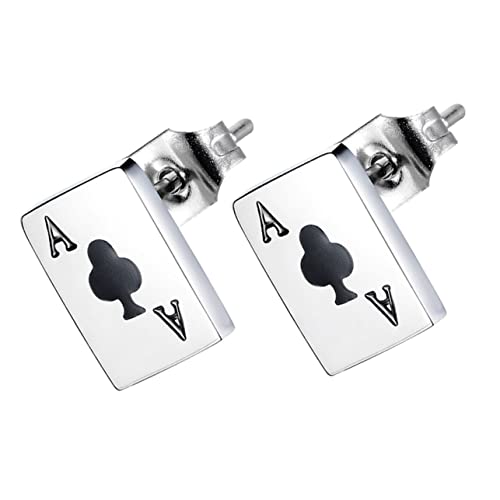 AKOOSY Poker Ohrstecker aus Edelstahl Leichte Modische Ohrstecker Damen Herren Kreatives Design Passende Schmuckaccessoires für Alltag Geburtstagsgeschenk und Besondere Anlässe AKOOSY Poker Ohrstecker aus Edelstahl Leichte Modische Ohrstecker Damen Herren Kreatives Design Passende Schmuckaccessoires für Alltag Geburtstagsgeschenk und Besondere Anlässe von AKOOSY