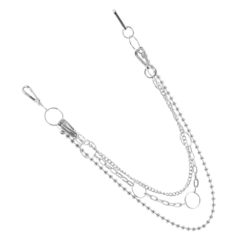 AKOOSY Punk Hosenkette Damen Herren Mehrlagig Metall Taillenkette mit Doppelverschluss Stylische Hip Hop Gürtelkette für Jeans und Hosen Accessoire Modisch und Robust von AKOOSY