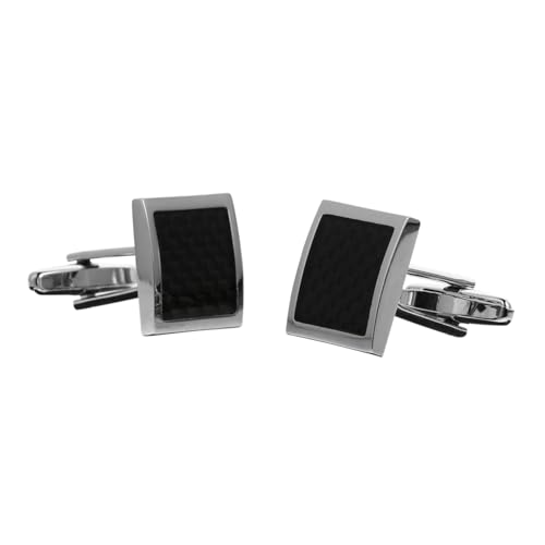 AKOOSY Quadratische Manschettenknöpfe Herren Silber Französischer Stil Shirt Cuff Studs Langlebig Schlichtes Design Geeignet für Business Hochzeit Anzug von AKOOSY