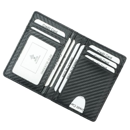 AKOOSY RFID Blockierendes Herren Kartenetui aus Carbonfaser mit Großem Fassungsvermögen Leichtes Portemonnaie für Kreditkarten Ausweis und Bargeld Modisch und Sicher für Alltag und Büro von AKOOSY