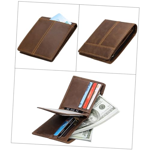 AKOOSY RFID Geschützte Herren Geldbörse Braunem Vintage Kurz und Kompakt Langlebiges Portemonnaie mit Großem Fassungsvermögen für Karten Münzen und Scheine Modisches Herren Accessoire von AKOOSY