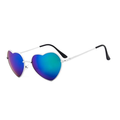 AKOOSY Retro Damen Sonnenbrille Herzförmig Dünner Metallrahmen Vintage Cupid Sonnenbrille Leicht Schutz UV Strahlen für Alltag und Autofahren von AKOOSY
