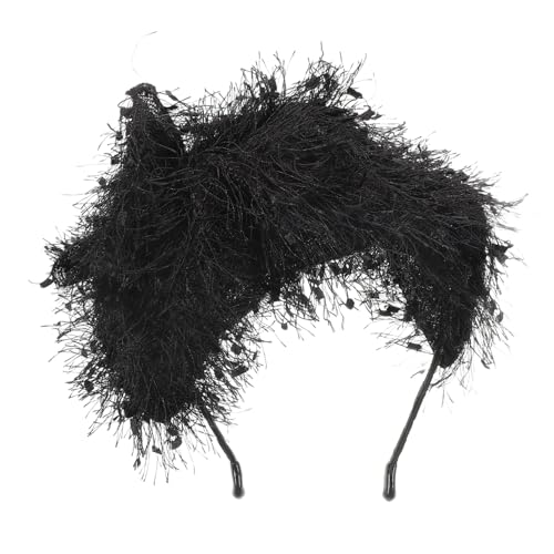 AKOOSY Schwarzer Hut Für Damen Mit Schleier Und Quaste Vintage-stirnband Aus Satin Haar-accessoire Für Hochzeiten Und Teepartys von AKOOSY