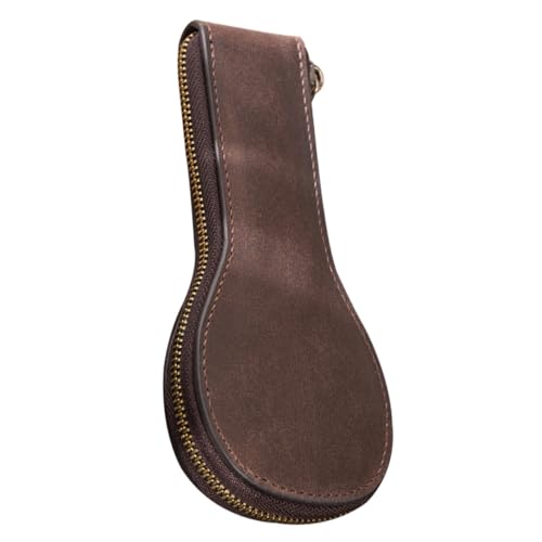 AKOOSY Retro Uhrenetui aus Echtem Rindsleder mit Reißverschluss Einzel Uhrenbox für Reisen und Aufbewahrung Staubgeschützt Robustes Vintage Reise Uhrenetui für Herren und Damen von AKOOSY