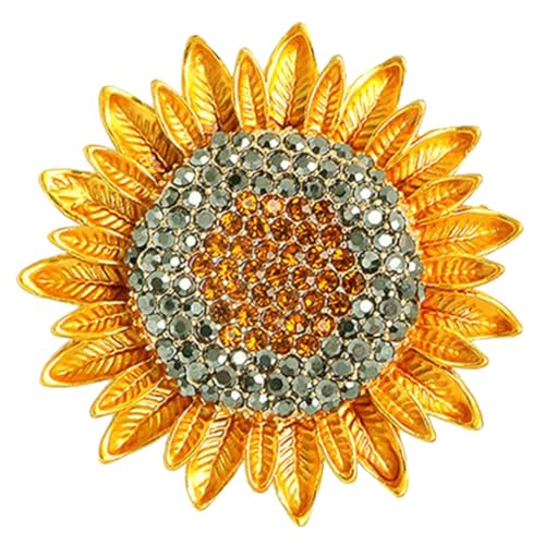 AKOOSY Rhinestone Sonnenblume Brosche Pin Damen Strass Blume Anstecknadel Mode Schmuck für Kleider Pullover Hochzeit Party Accessoire von AKOOSY