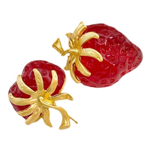 AKOOSY Rote Erdbeer Ohrstecker Damen Ohrringe Modischer Frucht Schmuck Einzigartiges Design Für Alltag Party Für Frauen Mädchen von AKOOSY
