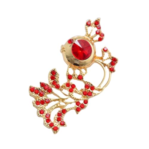 AKOOSY Rote Strassbrosche Fisch Anstecknadel Umweltfreundlicher Legierung Kristallbrosche Einfache Schmucknadel für Kleidung Taschen Hüte Festliche Anlässe Wie Hochzeit Weihnachten von AKOOSY