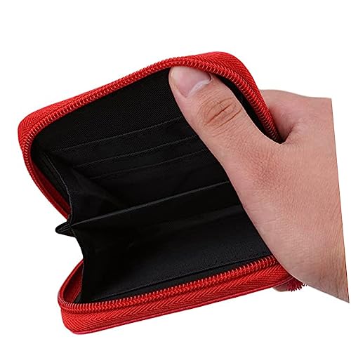 AKOOSY Rotes PU Reißverschluss Portemonnaie mit Cartoon Einhorn Muster Leichte Kurze Geldbörse für Mädchen Vielseitig für Karten Notizen und Ausweise Langlebiges Veganes Material von AKOOSY