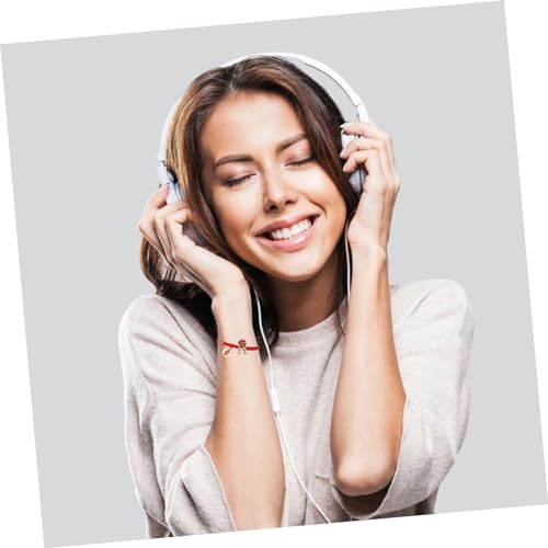 AKOOSY Rotes Tiger Amulett Armband Handgefertigtes Rotes Geflochtenes Glücksarmband Verstellbares Chinesisches Tigerarmband für Herren und Damen Schutzsymbol zum Neujahrsfest und von AKOOSY