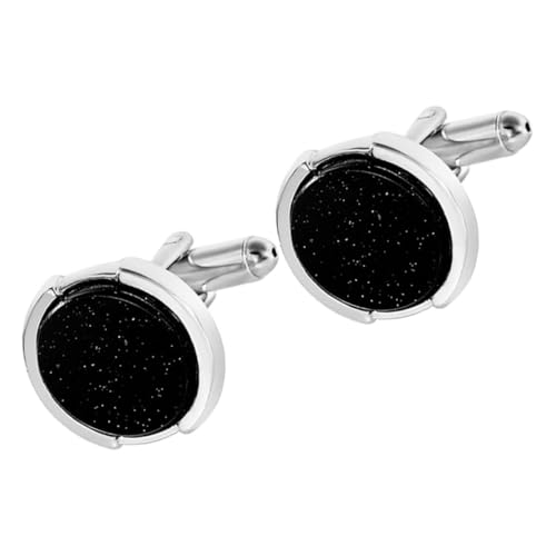 AKOOSY Runde Schwarze Manschettenknöpfe Herren Modisch Elegant aus Legierung für Hemden Business Hochzeit Party Stilvolles Accessoire für Männer von AKOOSY