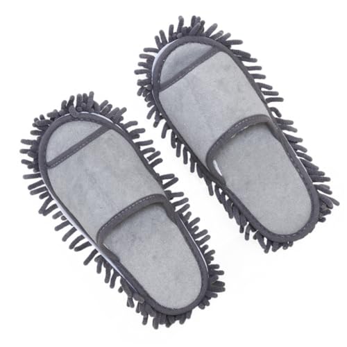 AKOOSY Rutschfeste Mop Hausschuhe für Damen und Herren Superabsorbierend Maschinenwaschbar mit Weicher Sohle für Indoor Reinigung und Tierhaarentfernung von AKOOSY