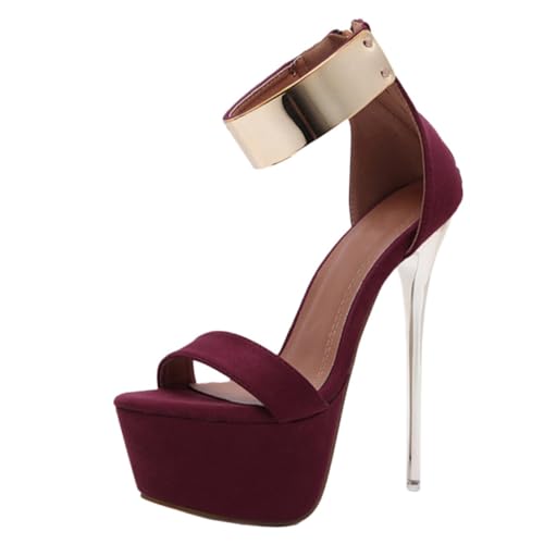 AKOOSY Schicke Damen Sandalen mit Dünnem Absatz Wasserfest Atmungsaktiv Modisch für Sommer und Strand Rutschfeste High Heels Komfortabel und Langlebig von AKOOSY