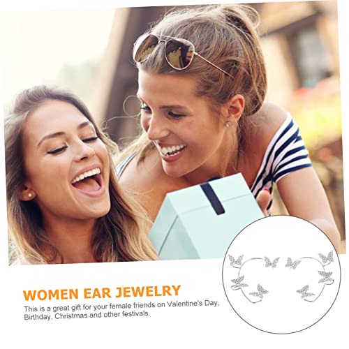 AKOOSY Schmetterling Ohrclip Damen Ohrschmuck Alloy Ohrmanschetten Piercing Modisch für Frauen Valentinstag Geburtstag Weihnachten von AKOOSY