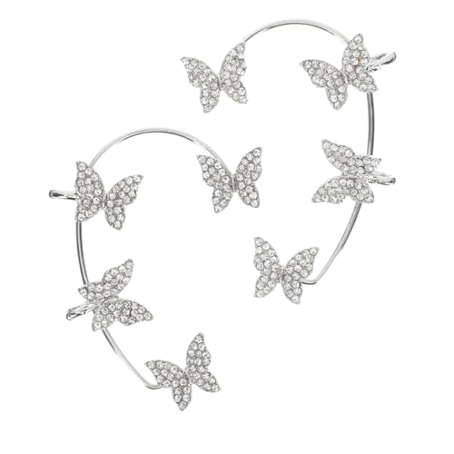 AKOOSY Schmetterling Ohrklemme Silber Glänzend Ohrhaken Ohrclip Damen Elegant Mode Schmuck von AKOOSY