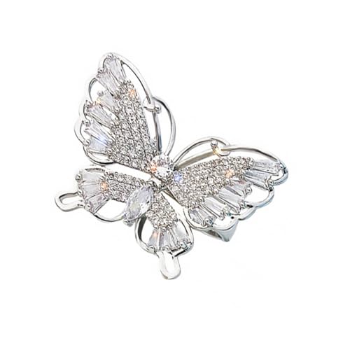 AKOOSY Schmetterlingsring Damen Zirkonia Offener Verstellbarer Ring Modischer Finger Schmuck Fashion Jewelry Elegant Chic von AKOOSY