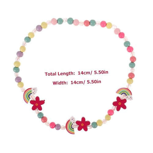 AKOOSY Schmuckset Mädchen Buntes Regenbogen Armband und Halskette aus Holz Süßes Perlen Set für Junge Mädchen Modisches für Vielseitiges Accessoire für Alltag und Party von AKOOSY