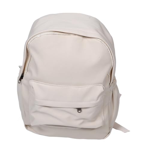 AKOOSY Schulrucksack Weiß Mit Mehreren Fächern Kleiner Rucksack Für Teenager-mädchen Aus Robustem Pu-Material Leicht Und Komfortabel Zu Tragen Organisierter Innenraum Für Wichtigen von AKOOSY