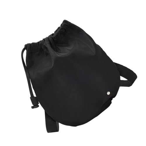 AKOOSY Schwarze Damen Umhängetasche aus Oxford Großer Fassungsvermögen Leichter Drawstring Bucket Stil Praktische und Langlebige Schultertasche für Alltag Shopping Reisen und Freizeit von AKOOSY
